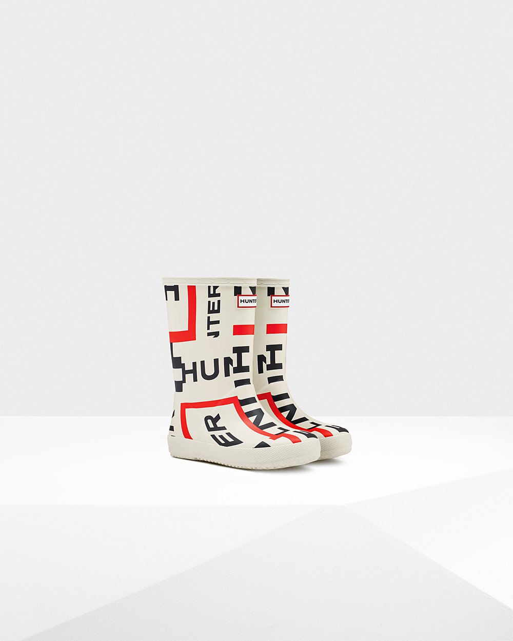 Botas De Agua Hunter Niños Blancas Original First Classic Exploded Logo 459063-JTG